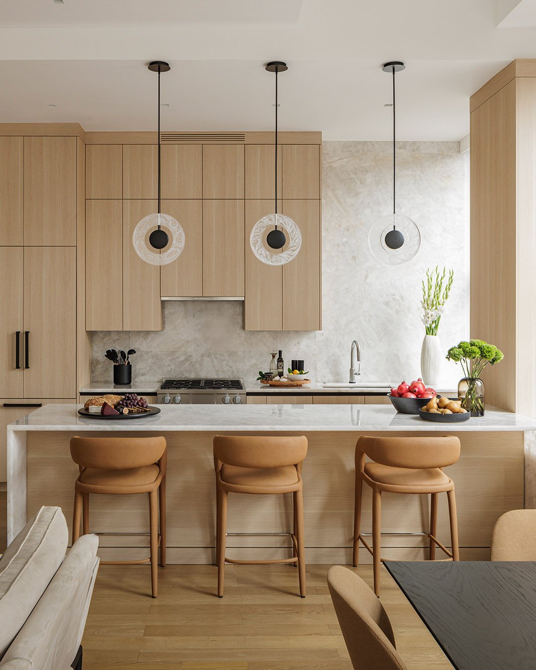 1 Minimal Marble Kitchen with a Soft Look