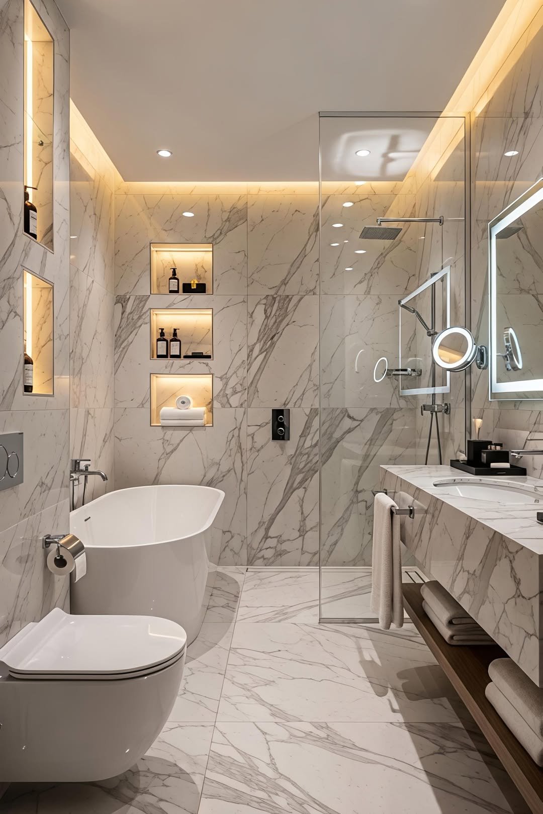 11 Marble Shower with Backlit Niches