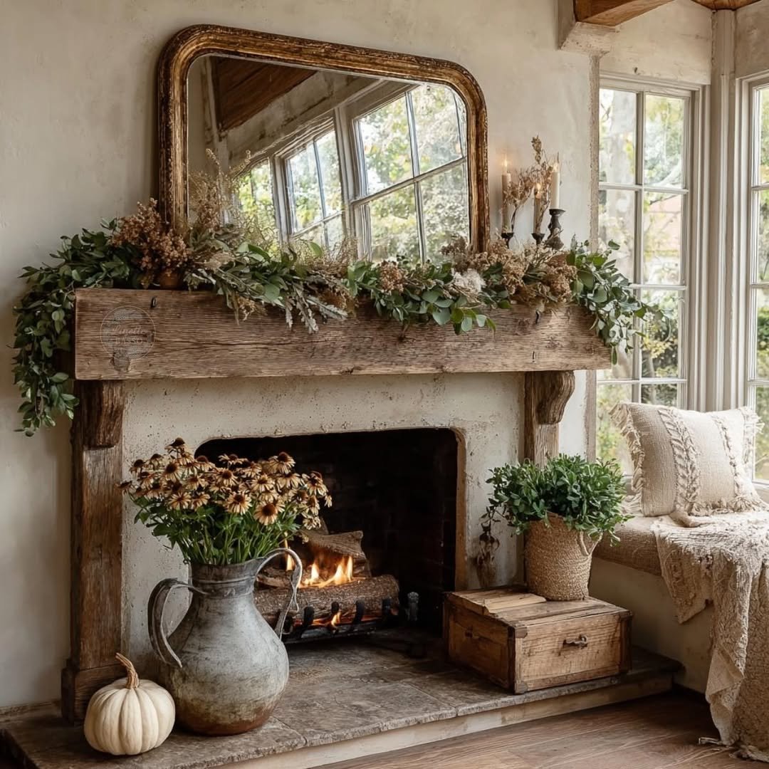 14 Rustic Spring Layered Mantel Arrangements