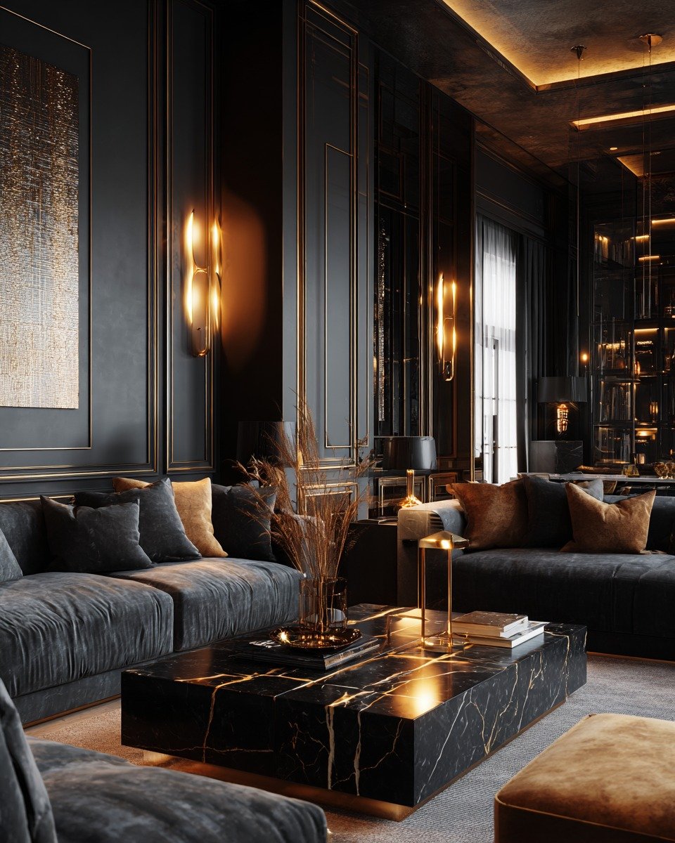 15 Dark Luxury Interiors with Penthouse Style