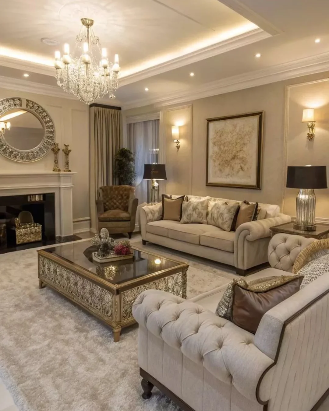 15 Glamorous Classic Living Room Ideas
