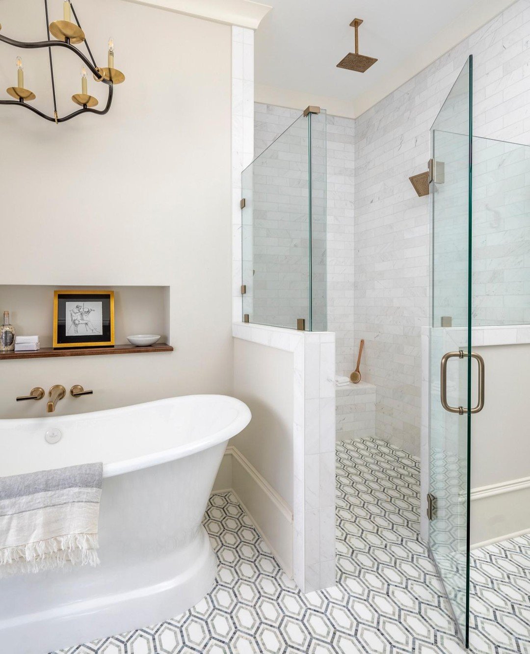 15 Tub and Shower Combination with Glass Divider