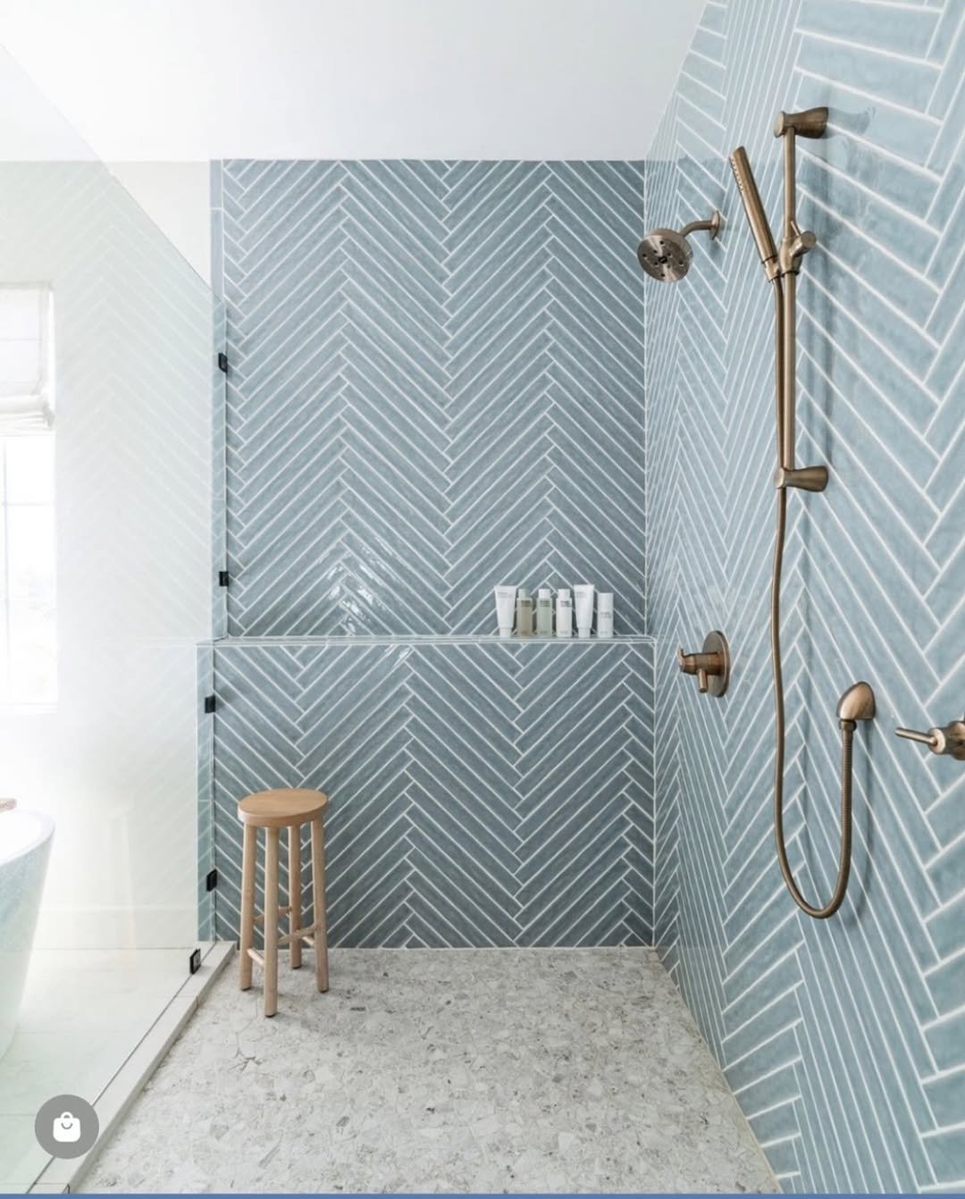 19 Soft Blue Textured Shower