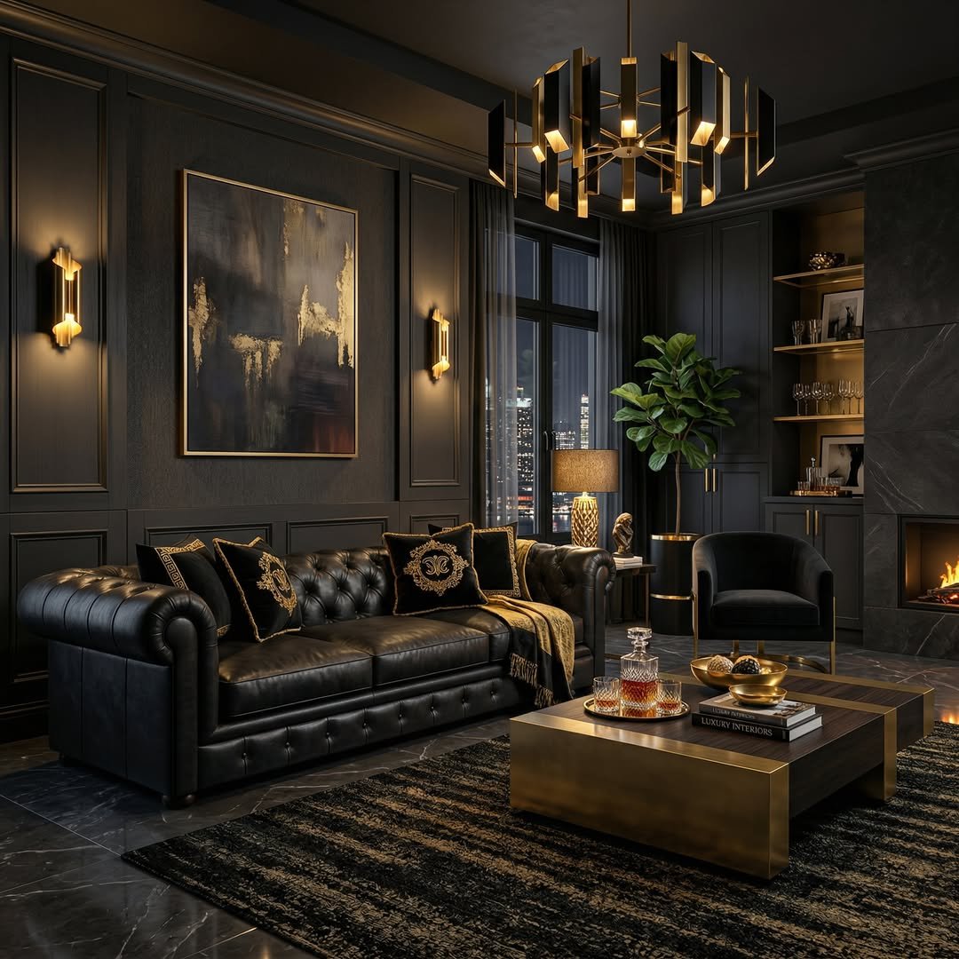 2 Moody Luxe Living Room Designs