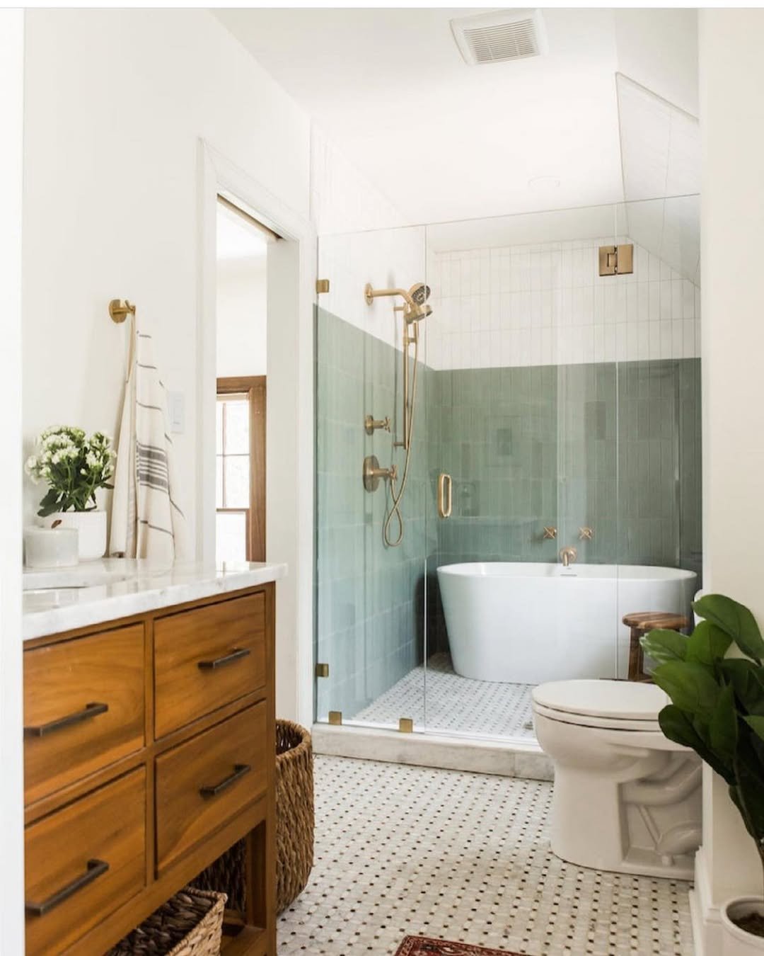 20 Spa Bathroom with Warm Wood