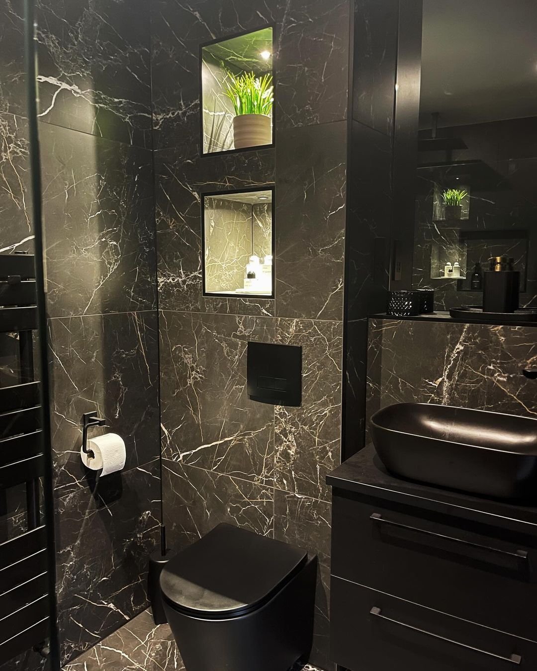 22 Built-In Veined Marble Niches