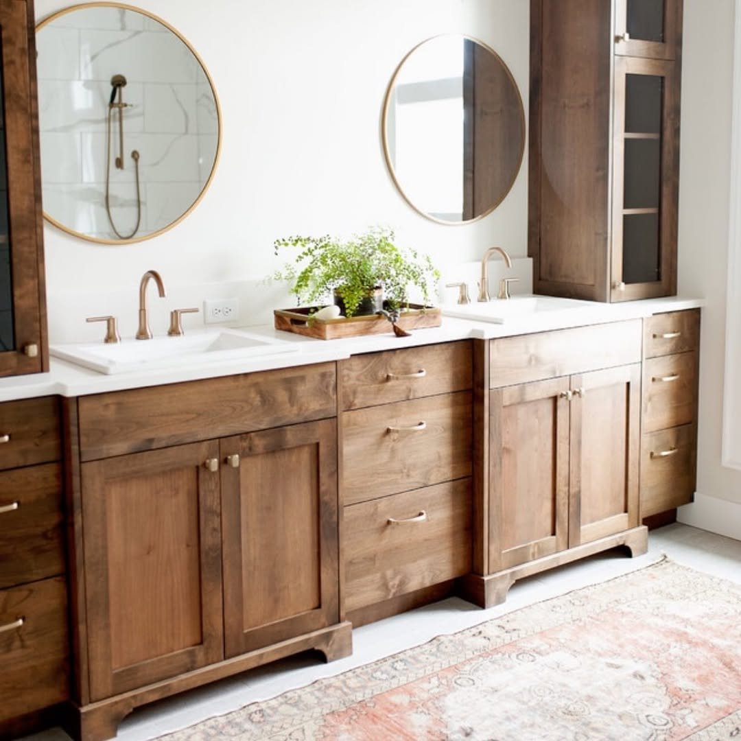 23 Double Vanity with Warm Wood