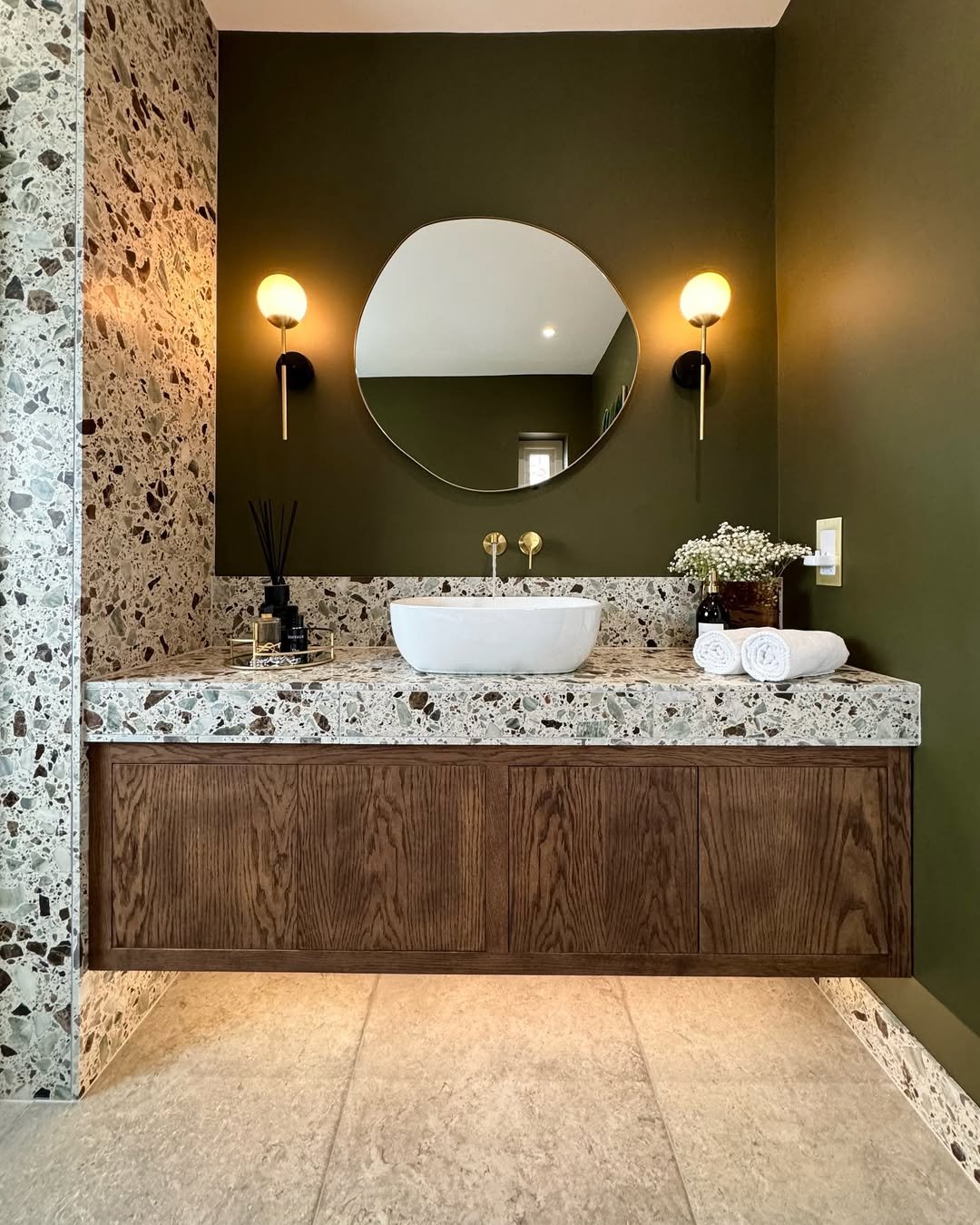 23 Terrazzo and Olive Bathroom Ideas