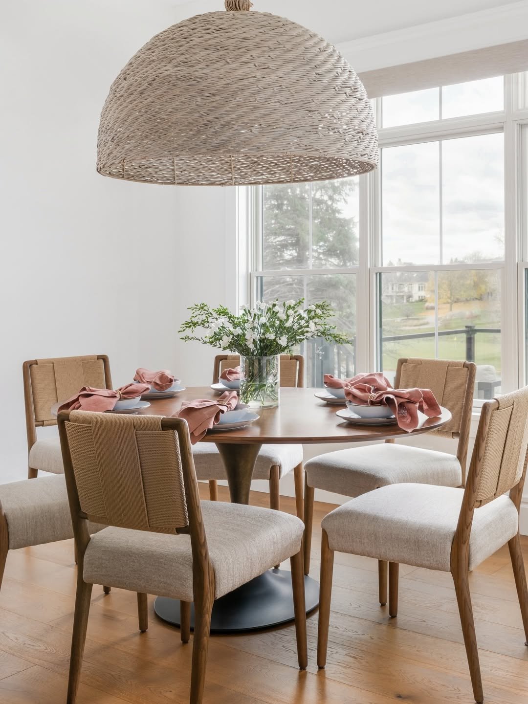 4 Dome Light with an Oversized Woven Form
