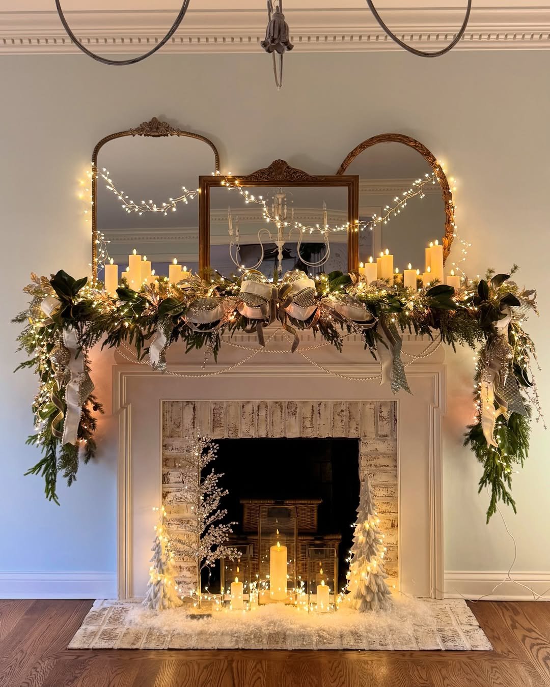 4 Spring Romantic Candlelight Mantel Display