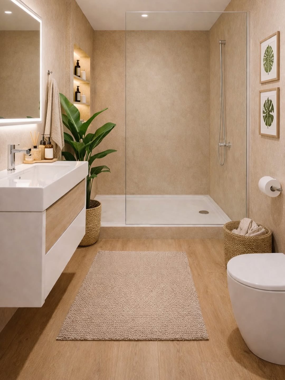 4 warm minimalist bathrooms