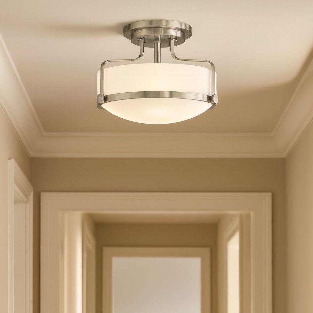 7 Brushed Nickel Light with Frosted Opal Diffuser