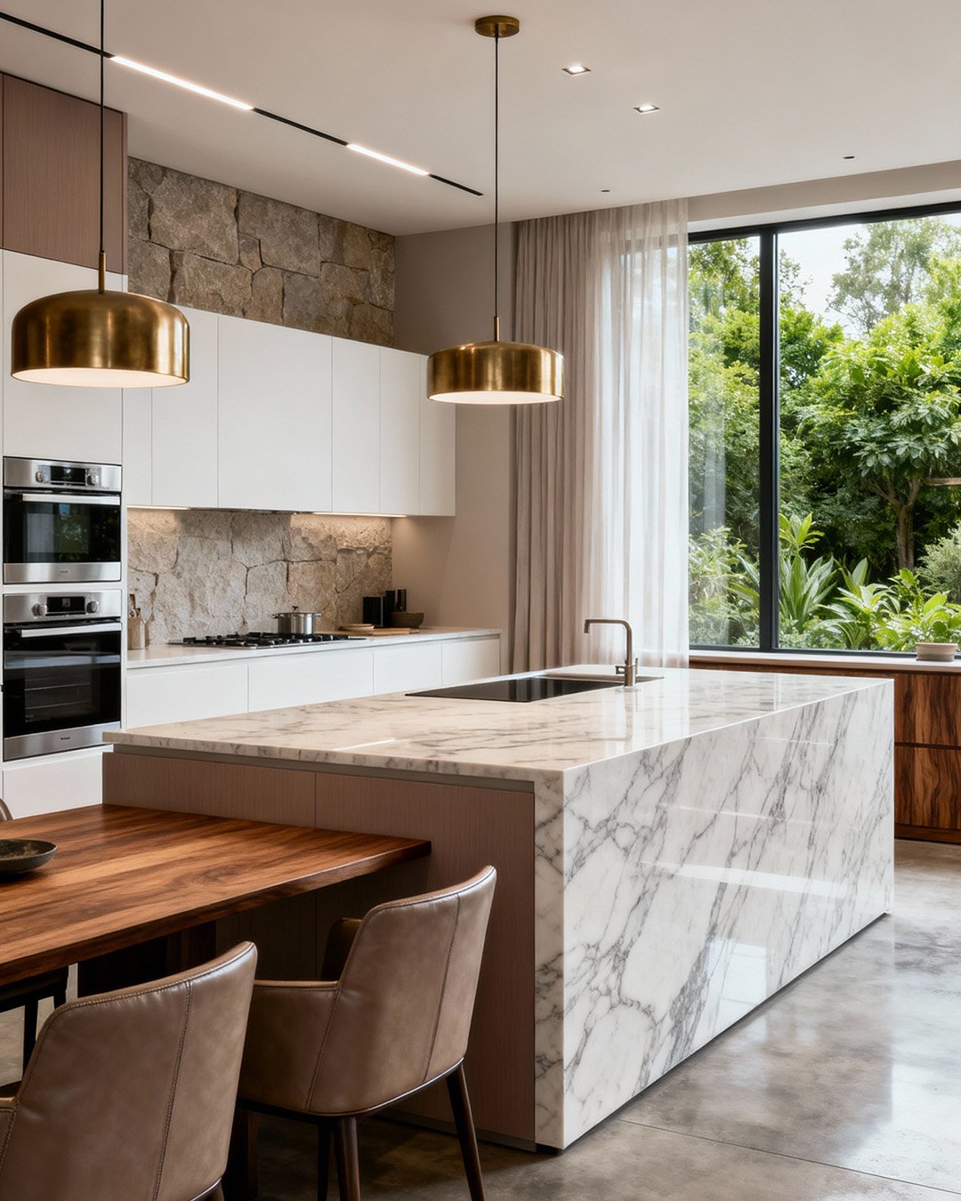 9 Contemporary Solid Block Marble Island