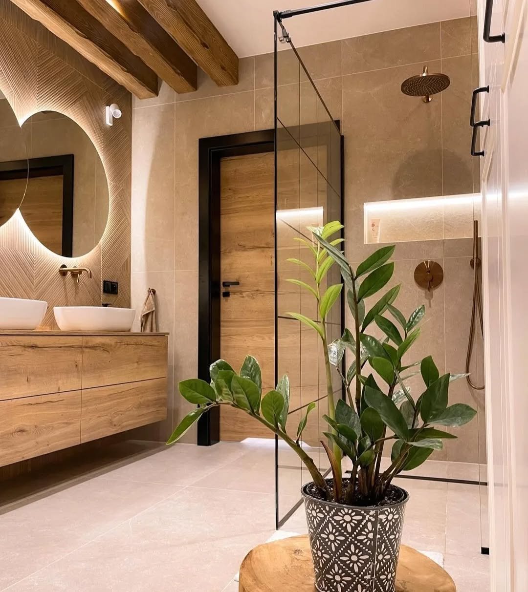 9 Natural Modern Retreat-Like Bathroom Designs with an Indoor-Outdoor Feel