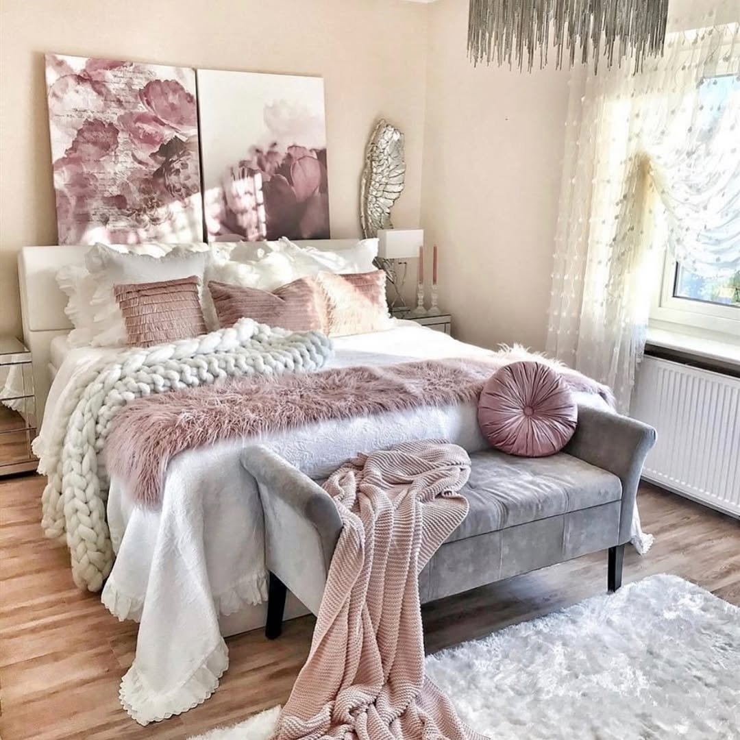 9 Soft glam bedroom scheme