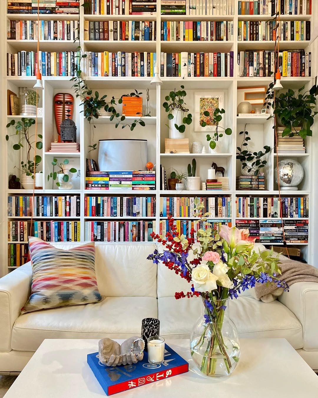 A Colorful Library Wall