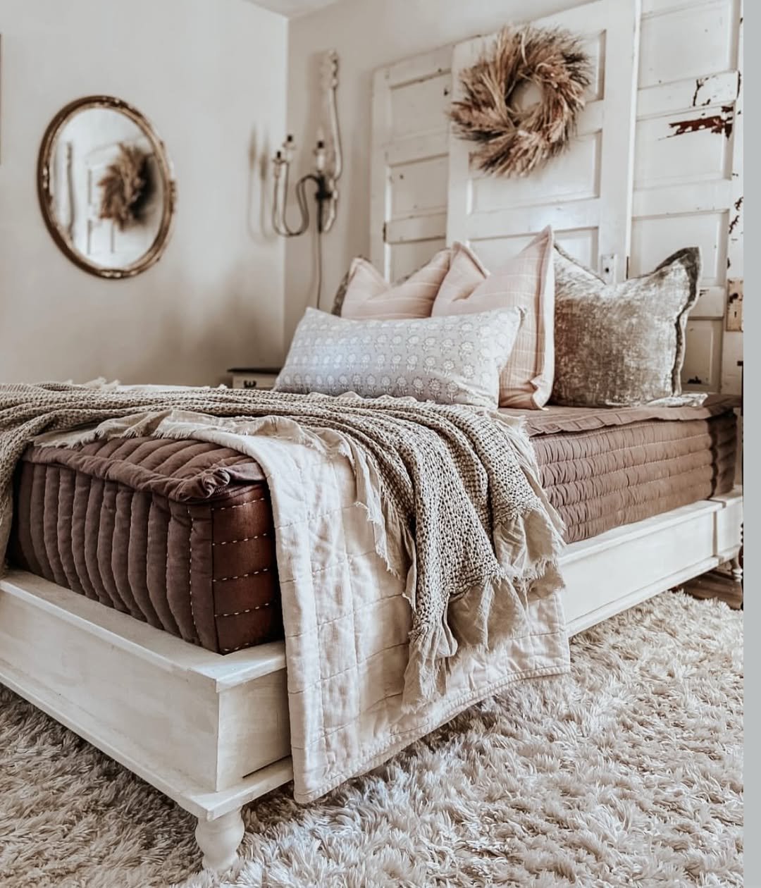 A Headboard from a Salvaged Door