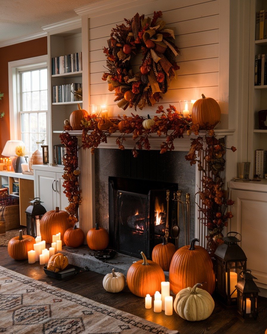 Abundant Harvest Fireplace Decor