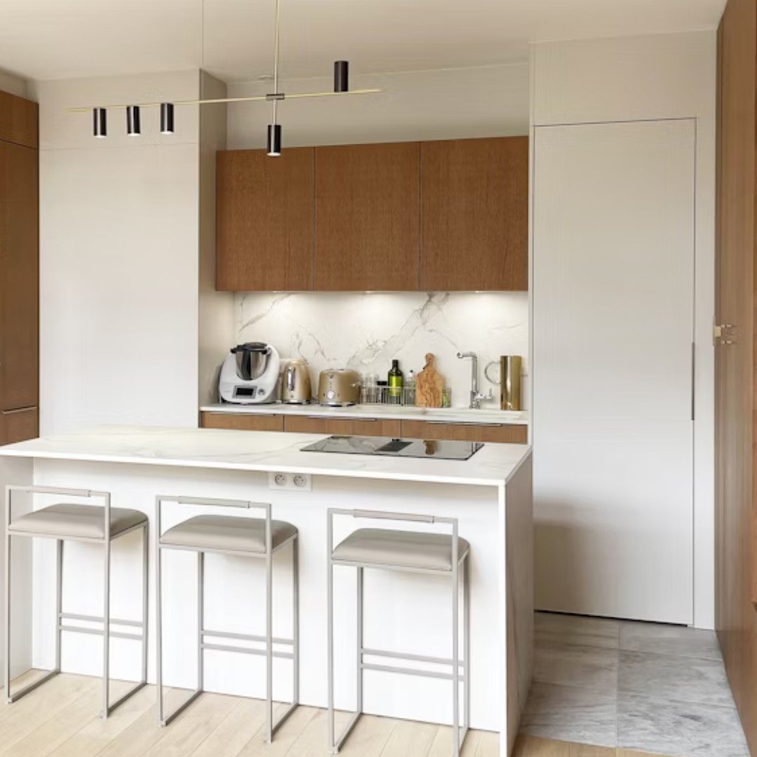 All White Alcove Kitchen