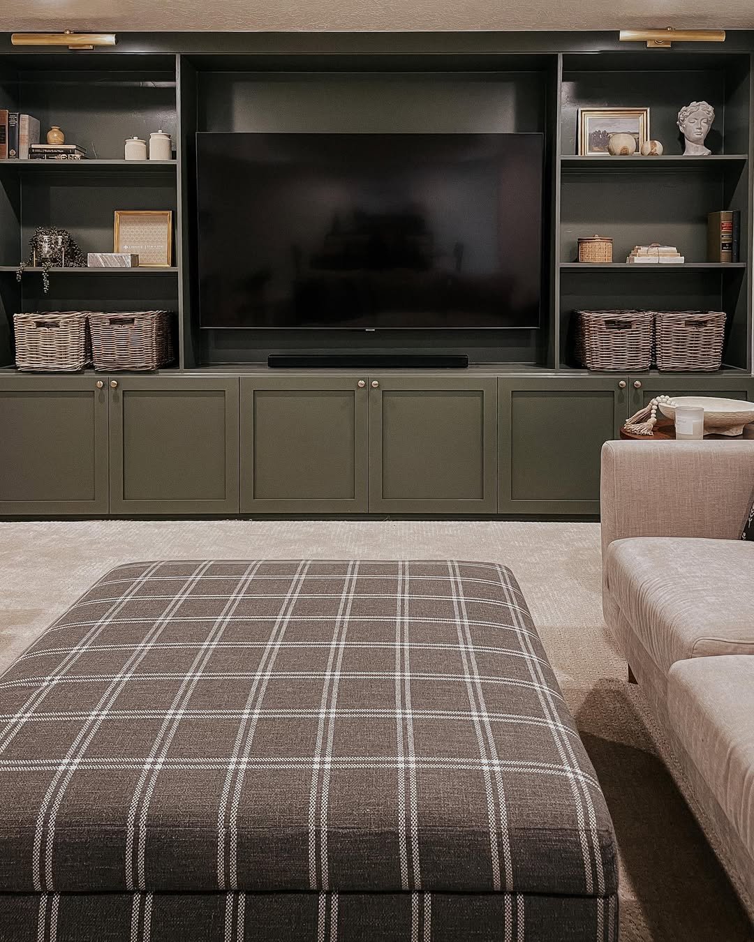 Almost Forest Olive Built-In Media Wall