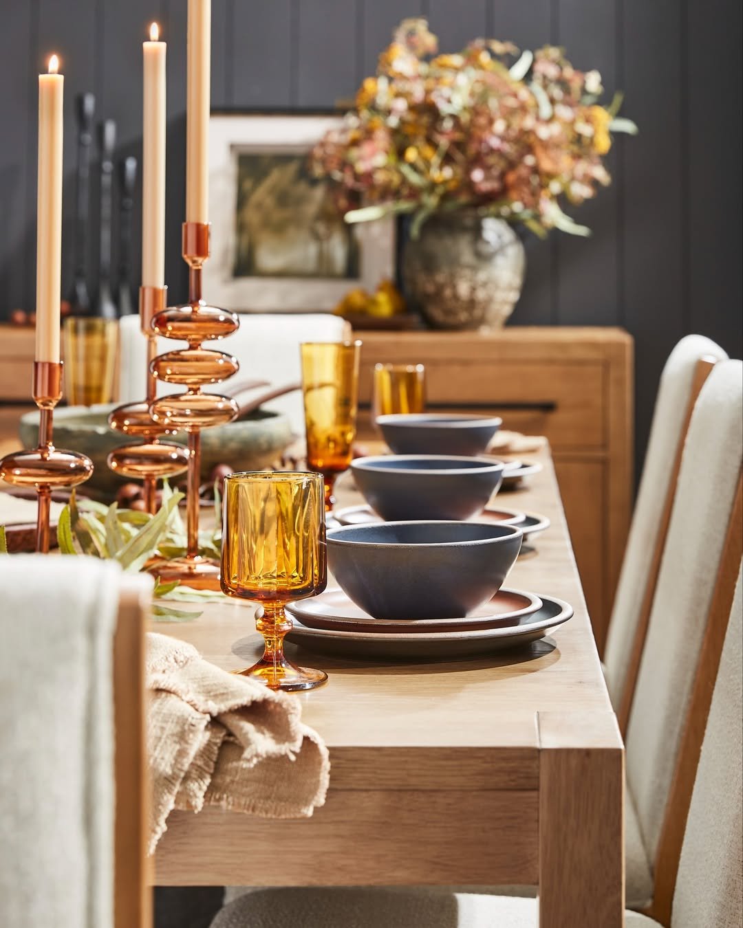 Amber and Slate Blue Table