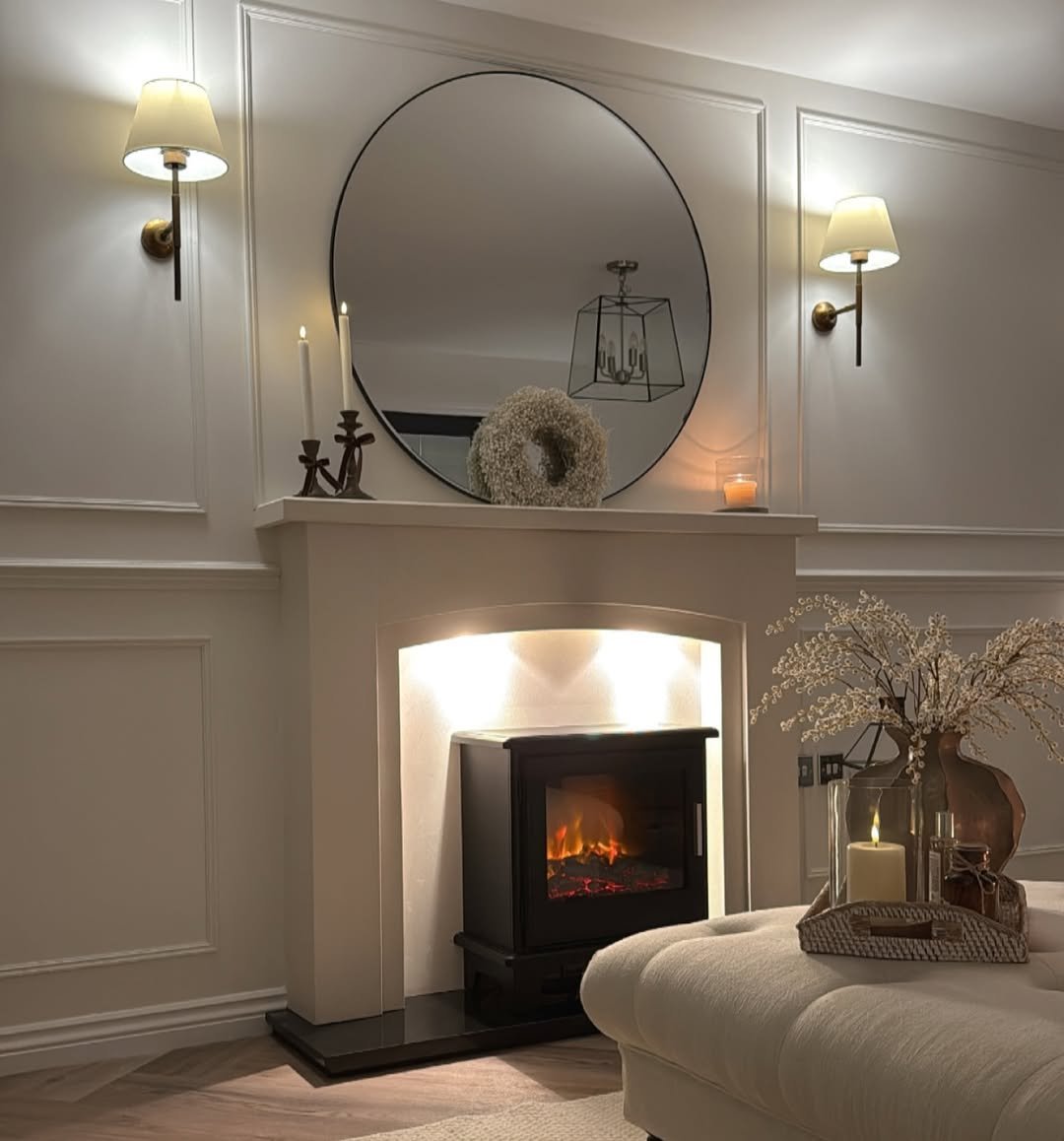 Arched Fireplace Surround Lighting
