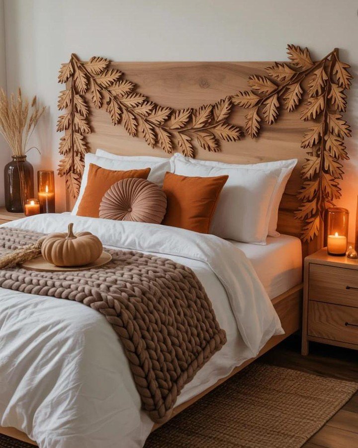 Autumn Carved Wood Bedroom