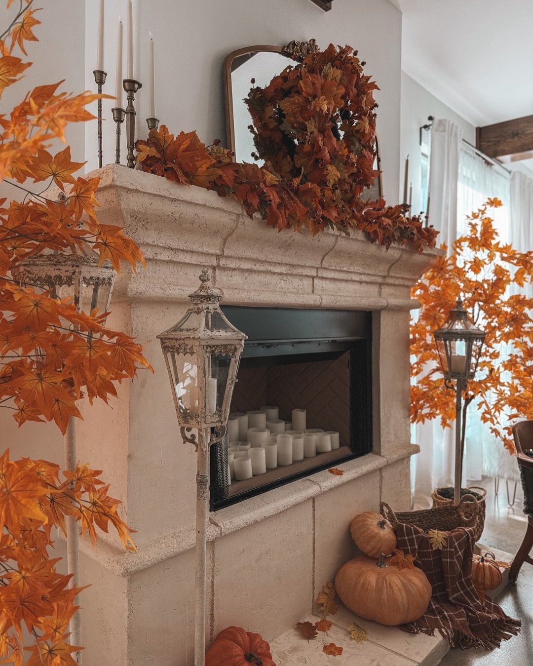 Autumn Fireplace Decor