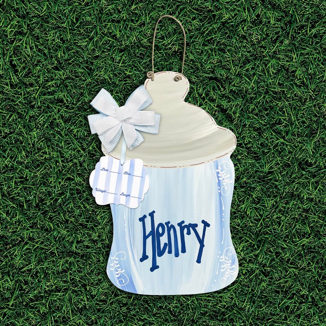 Baby Bottle Keepsake Door Hanger