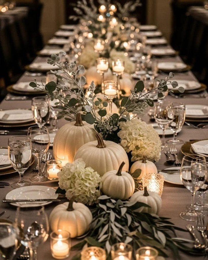 Banquet with White Pumpkins