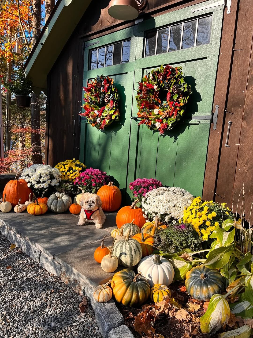 Barn Doors with Wreaths