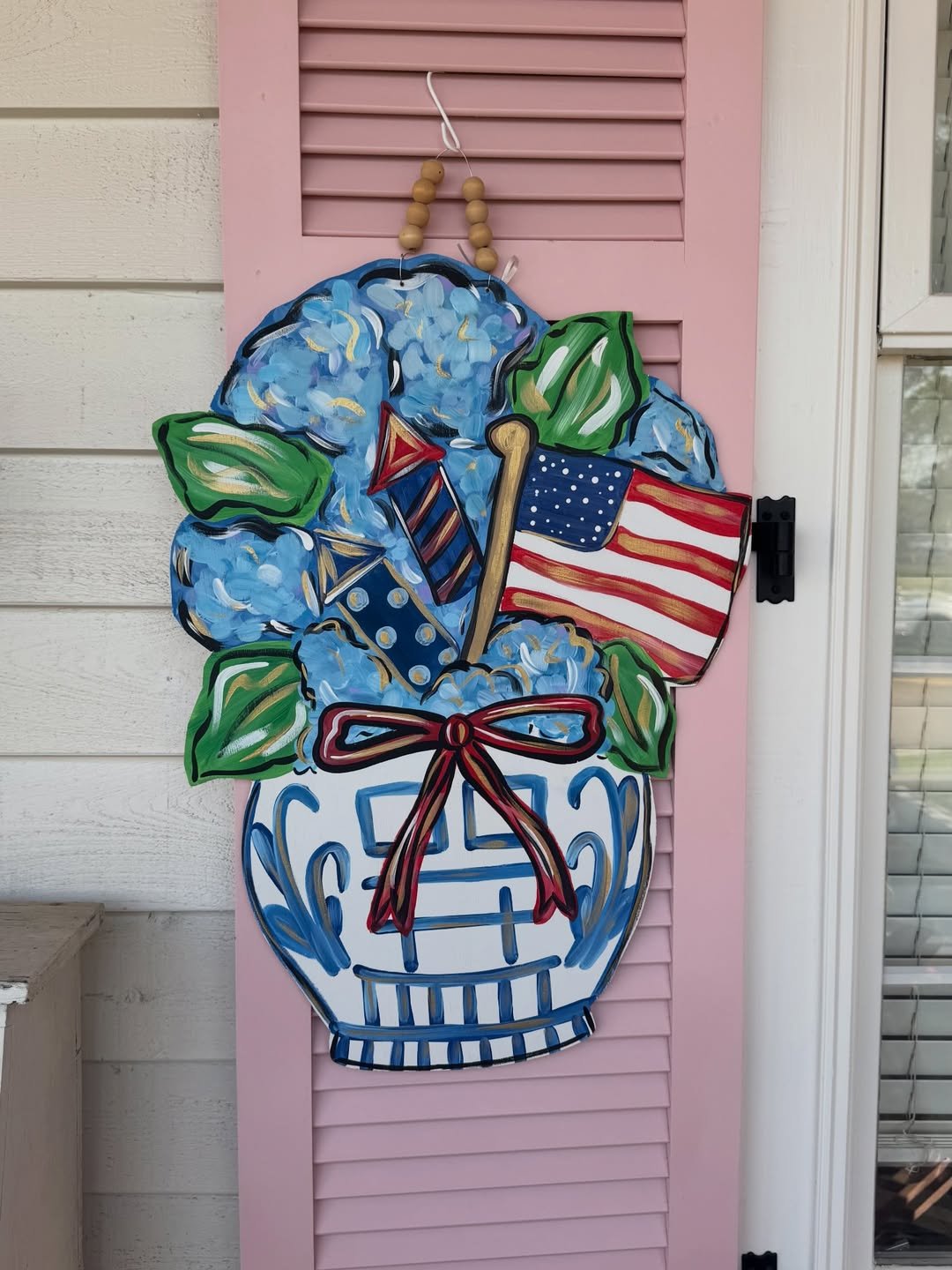 Basket of Patriotic Hydrangeas