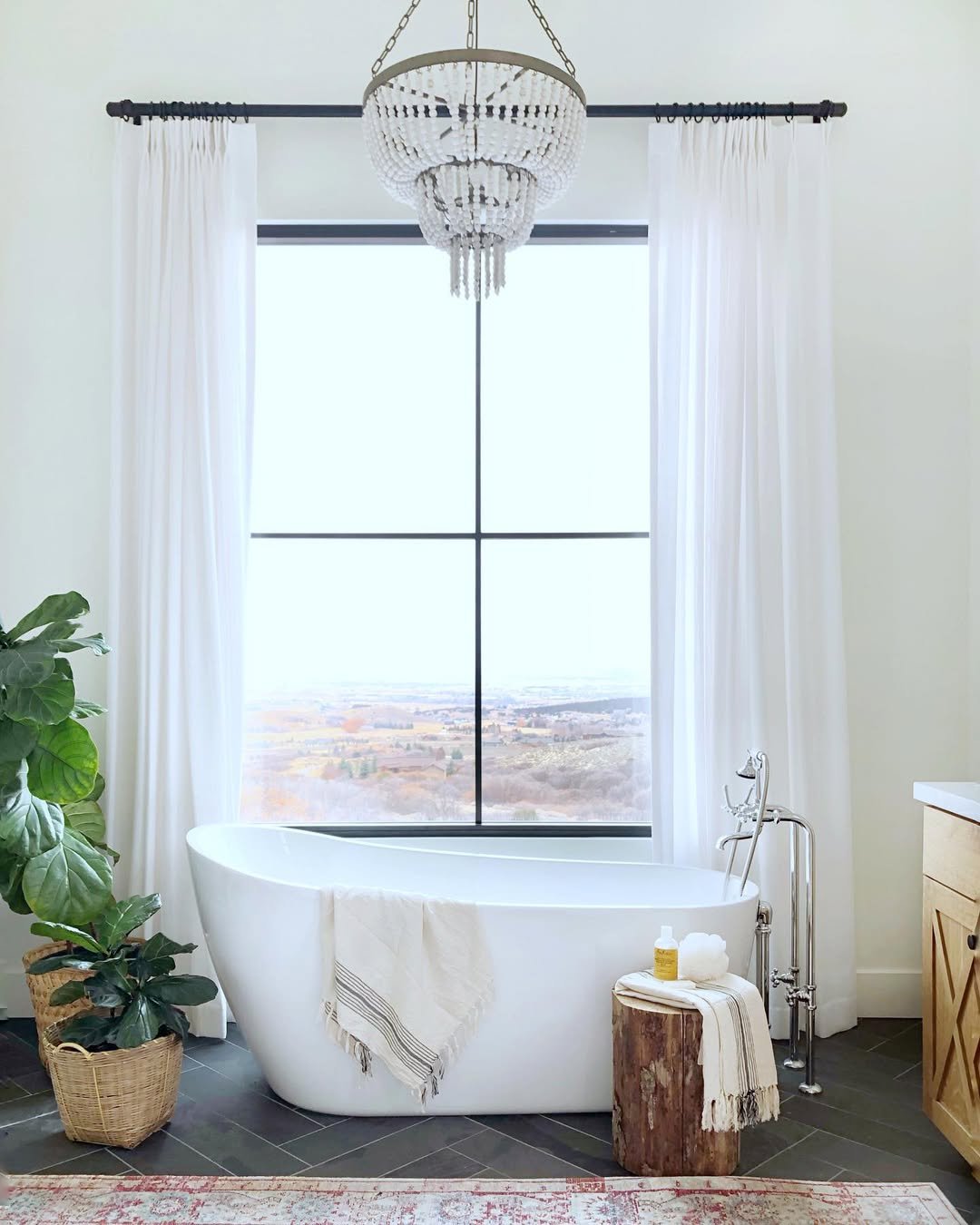 Bathroom with a Fall View from the Soaking Tub