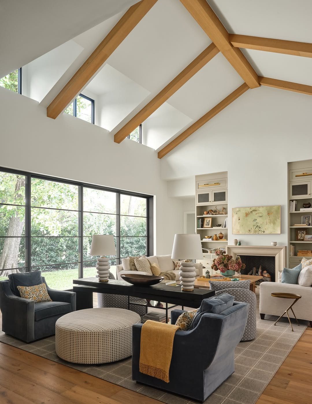 Beamed Vaulted Ceiling Lounge