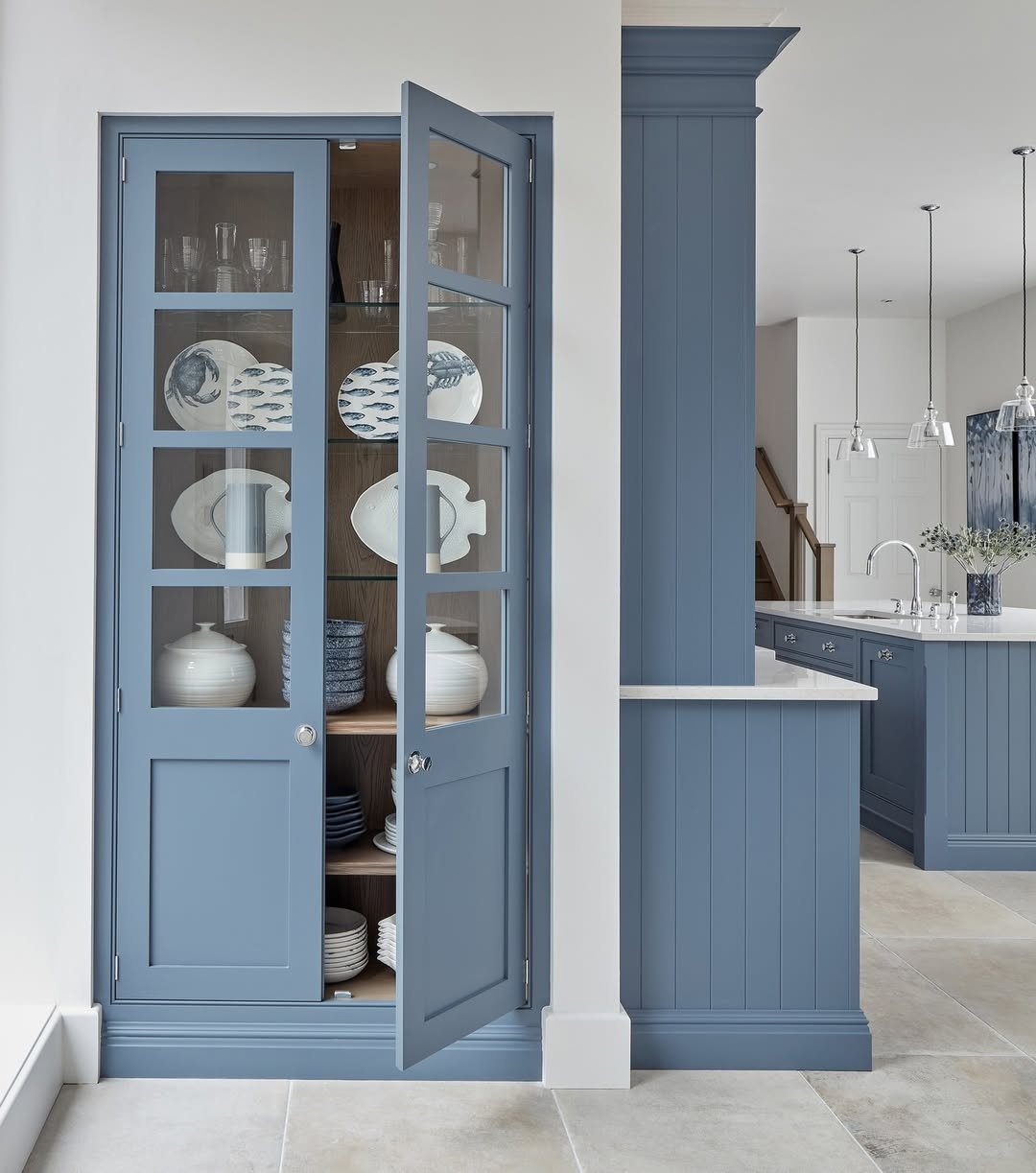 Blue-Grey Display Cabinet