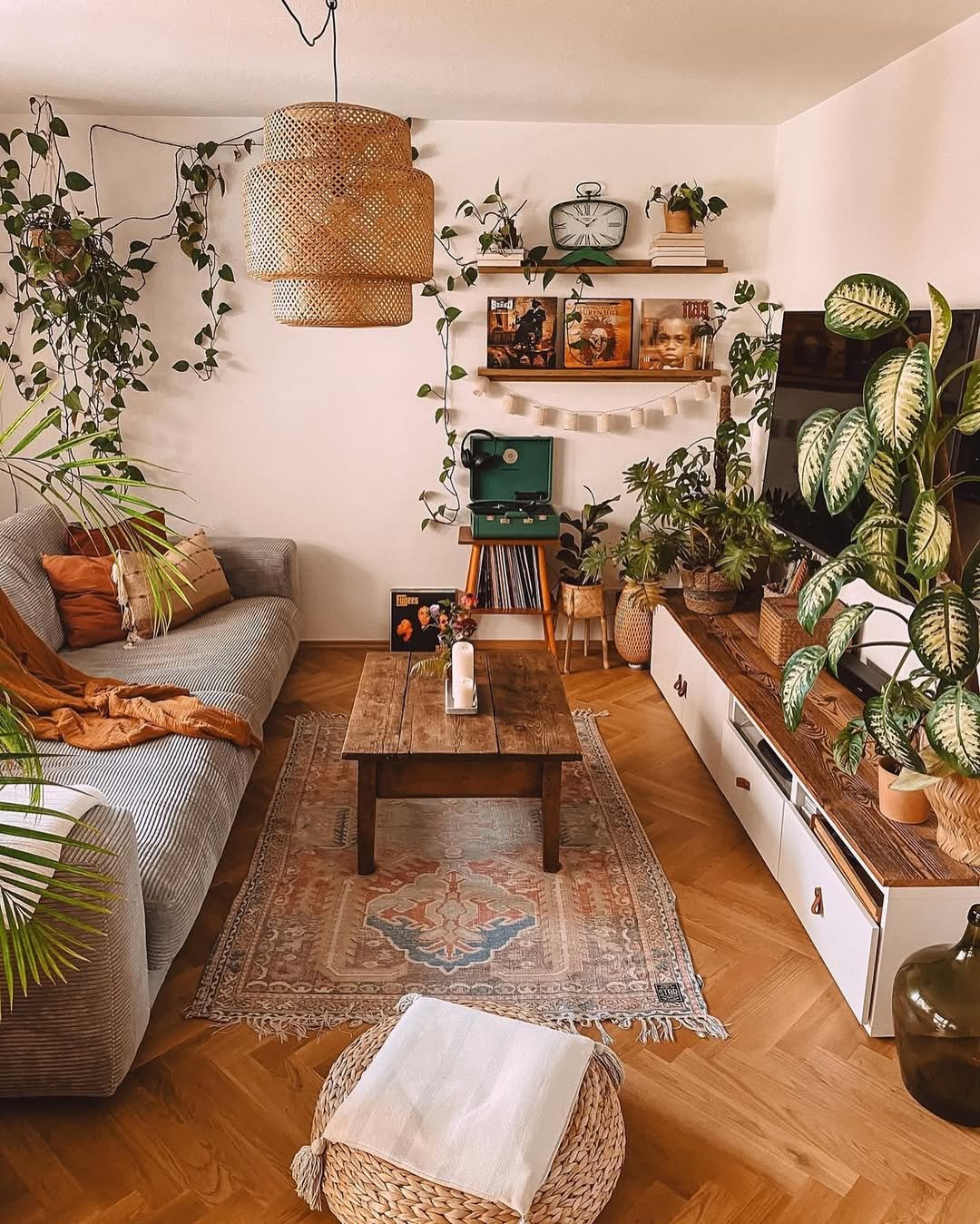 Boho Plant-Filled Living Room