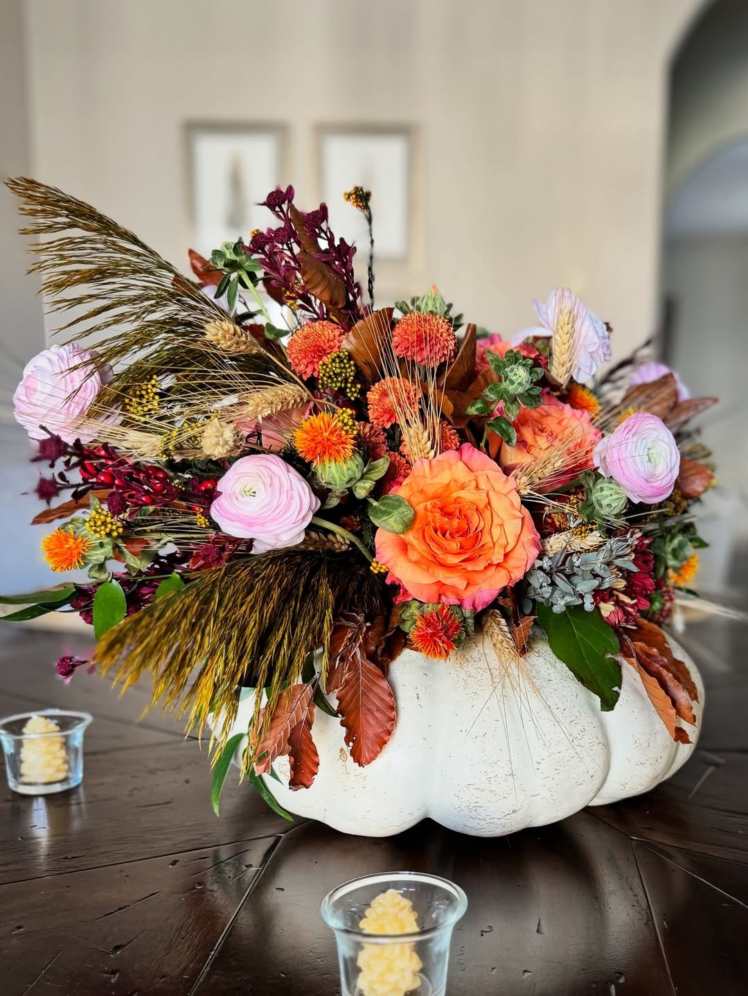 Boho Pumpkin Floral Display
