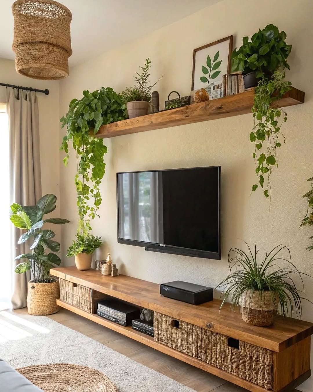 Boho Shelf Over the TV