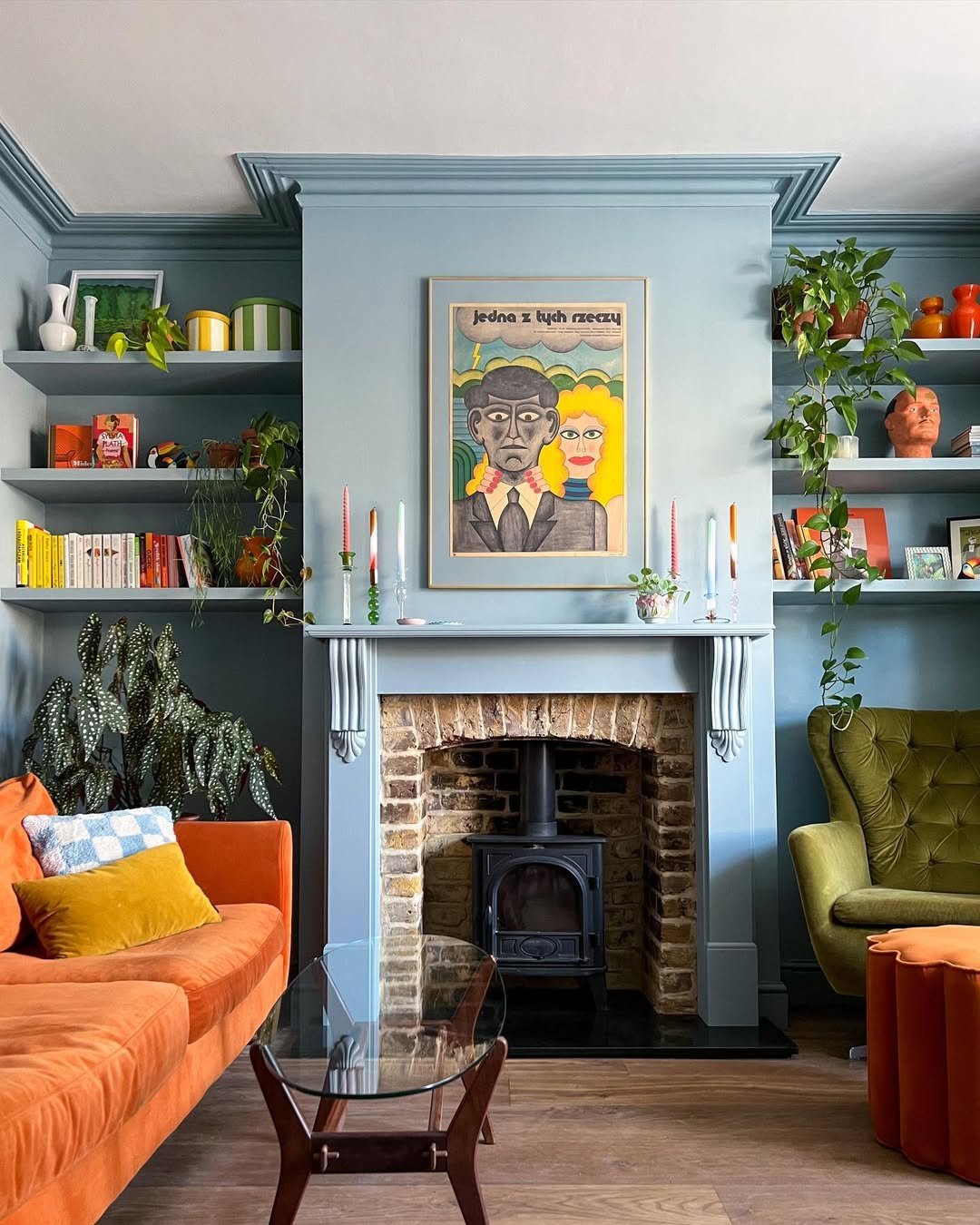 Bold Blue Maximalist Interior