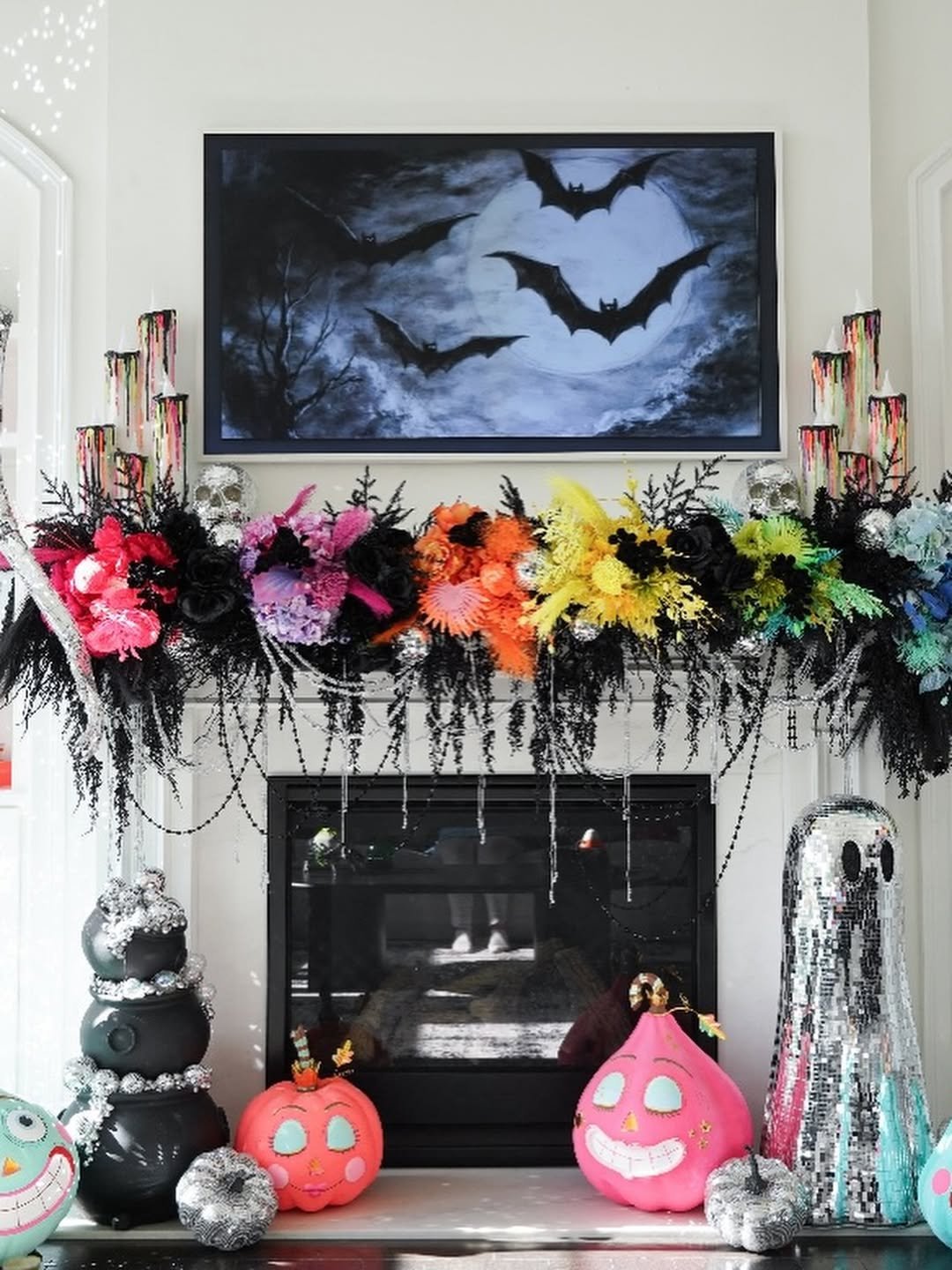 Bold Colorful Maximalist Halloween Decor