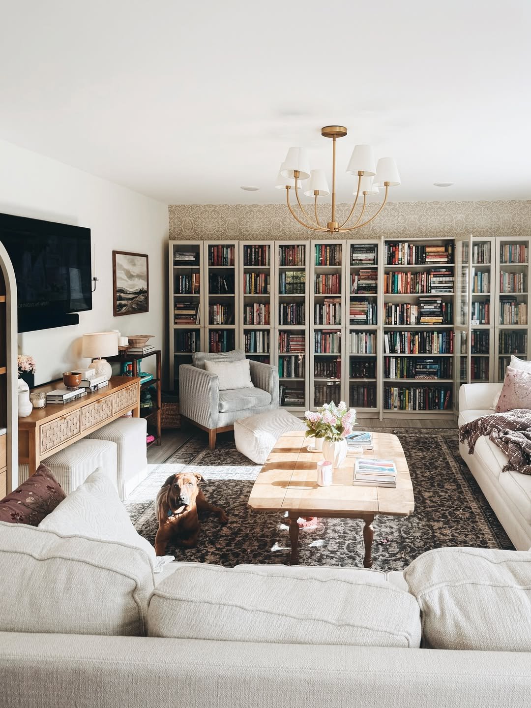 Book-Filled Living Room