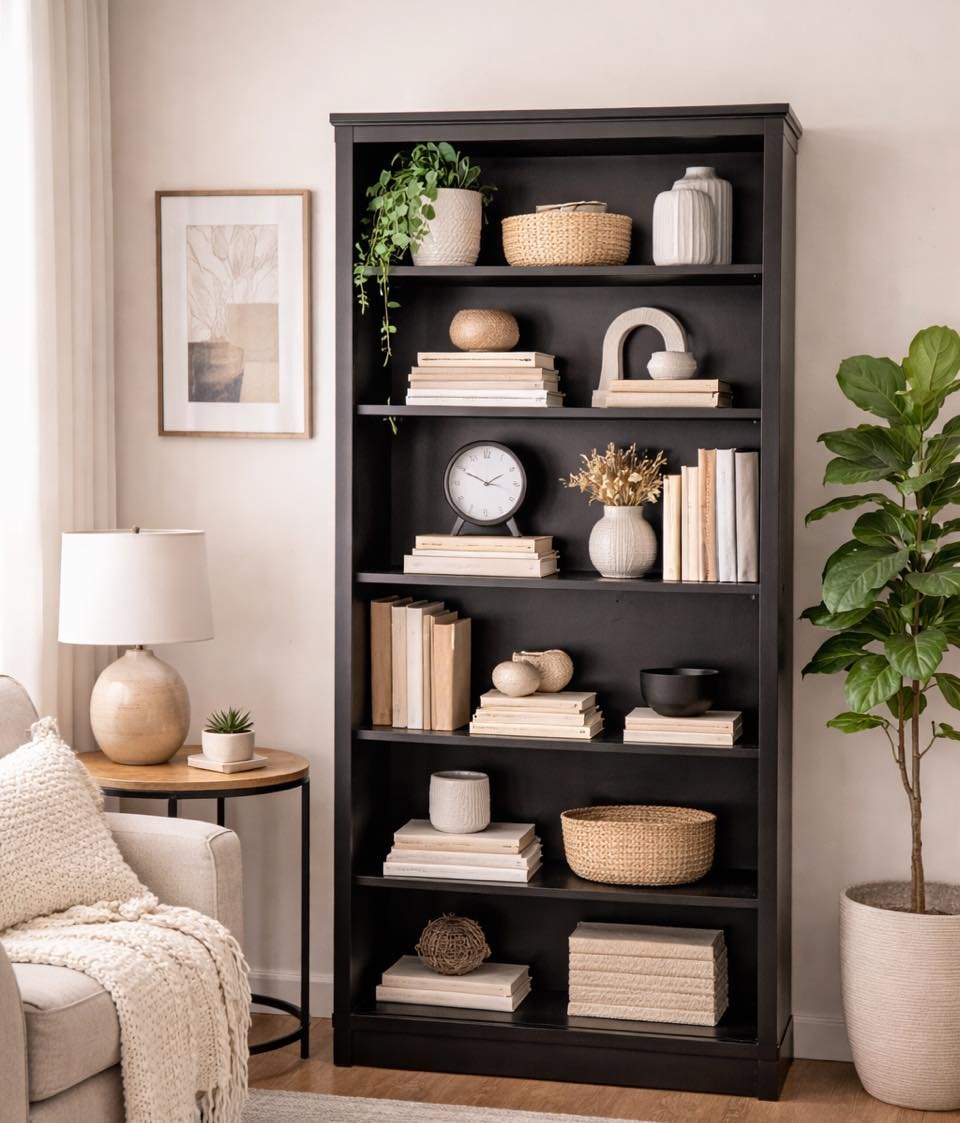 Bookcase with Modern Neutral Style