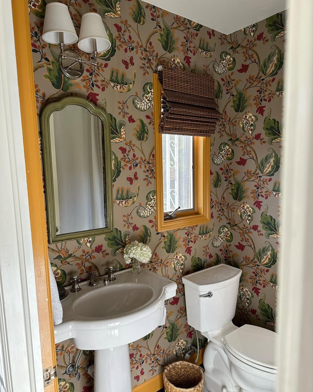 Botanical Wallpaper for a Powder Room