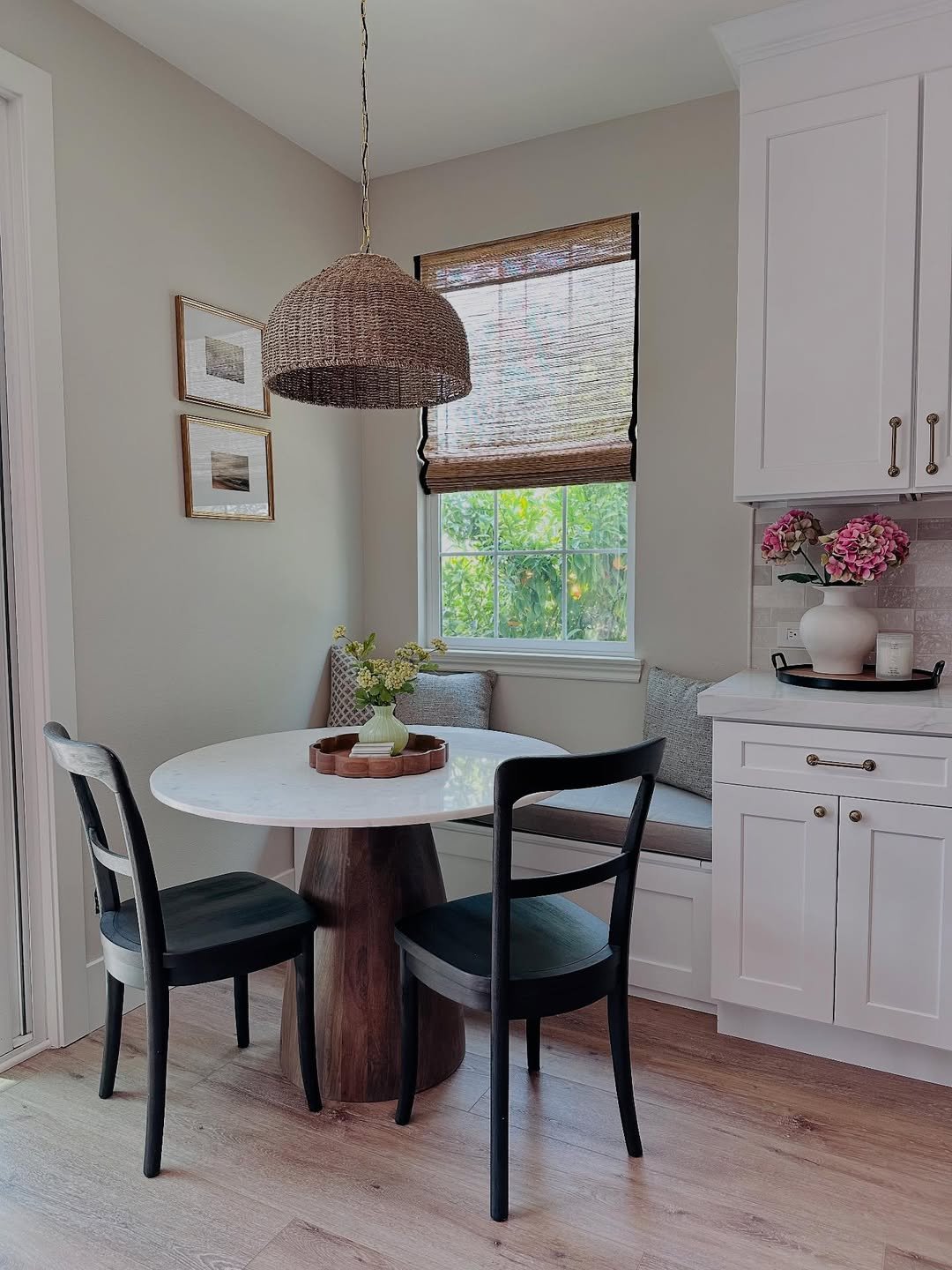 Breakfast Corner with Wicker Pendant