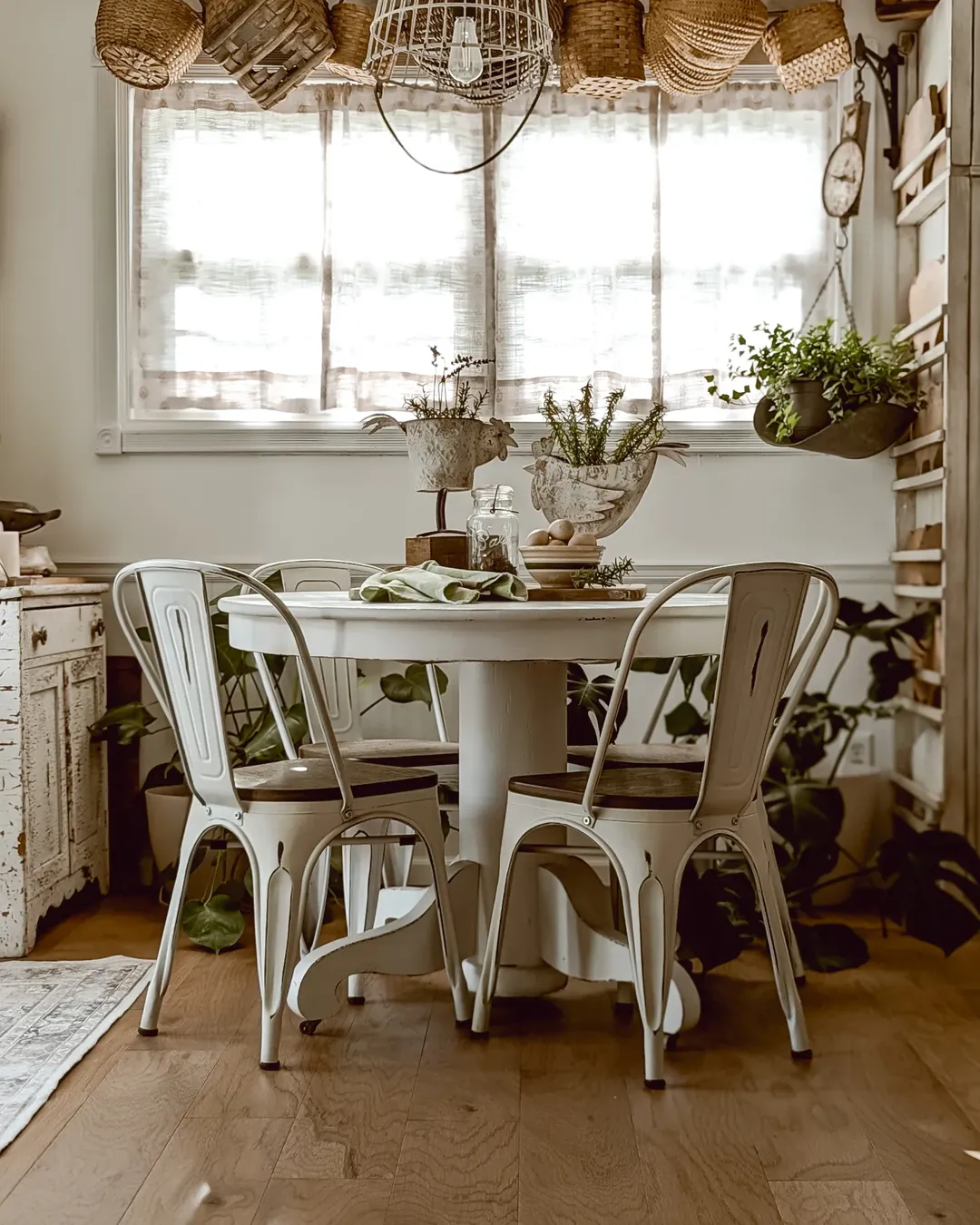 Breakfast Nook with Wicker Baskets