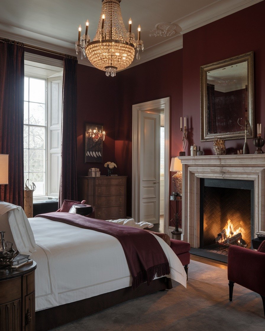 Burgundy Fireplace 22