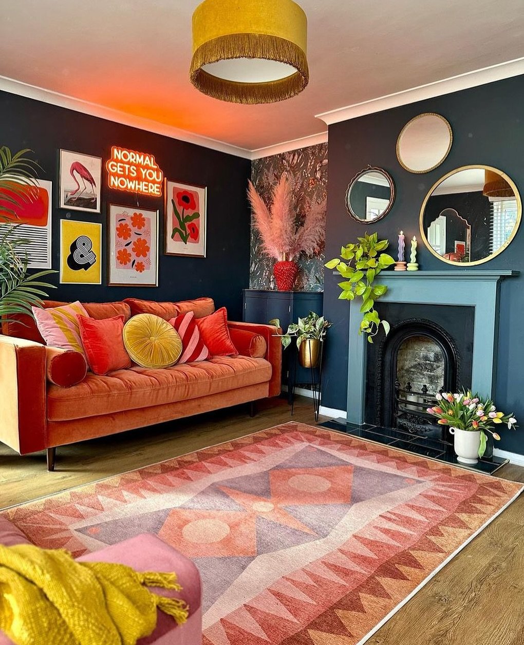 Burnt Orange Velvet Sofa