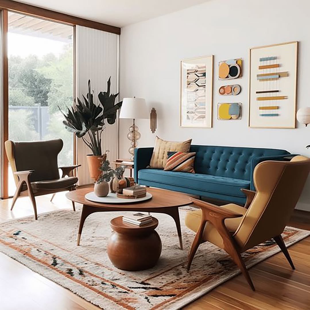 Burnt-Orange Wingback Chair