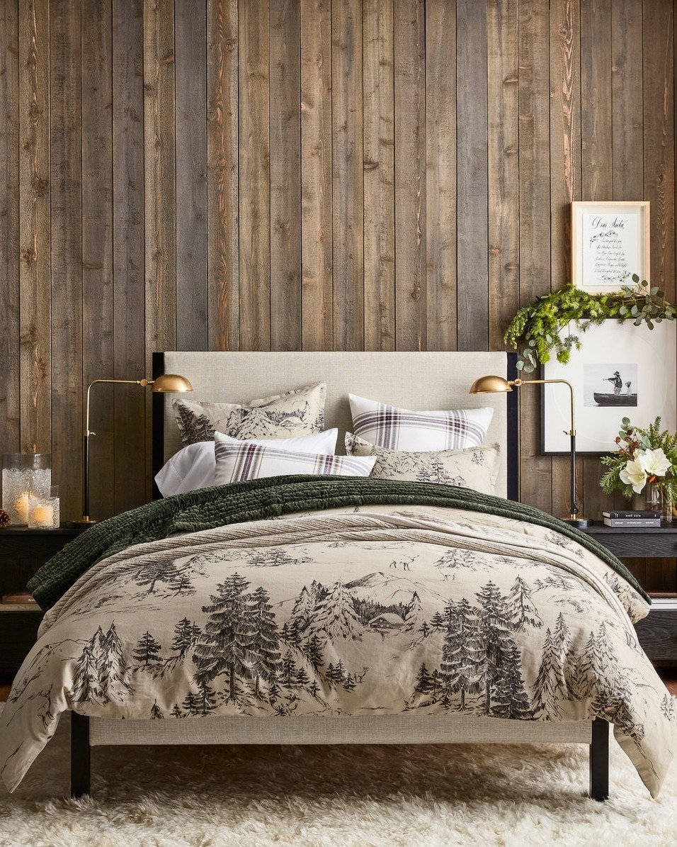 Cabin Bed in Forest Toile
