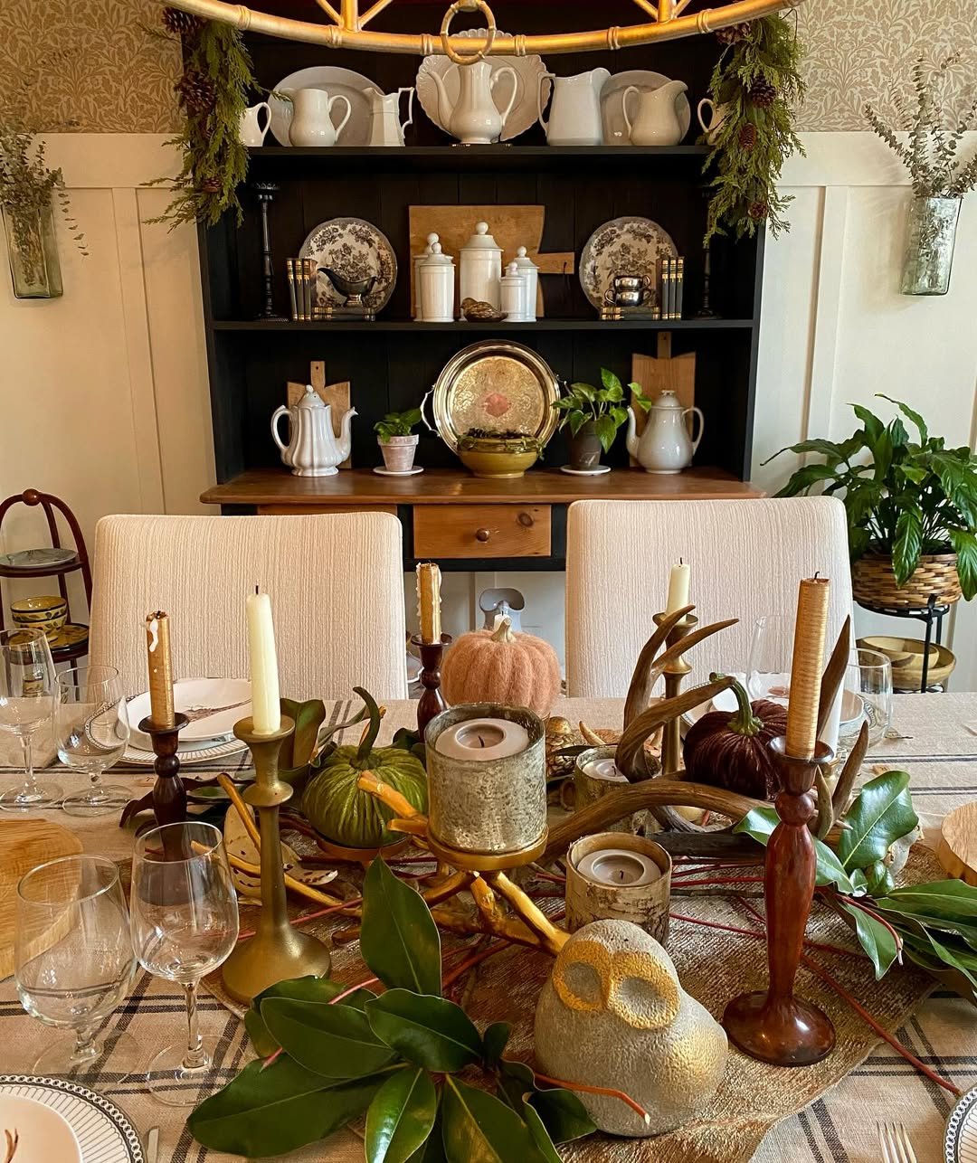 Candlelit Antler Centerpiece